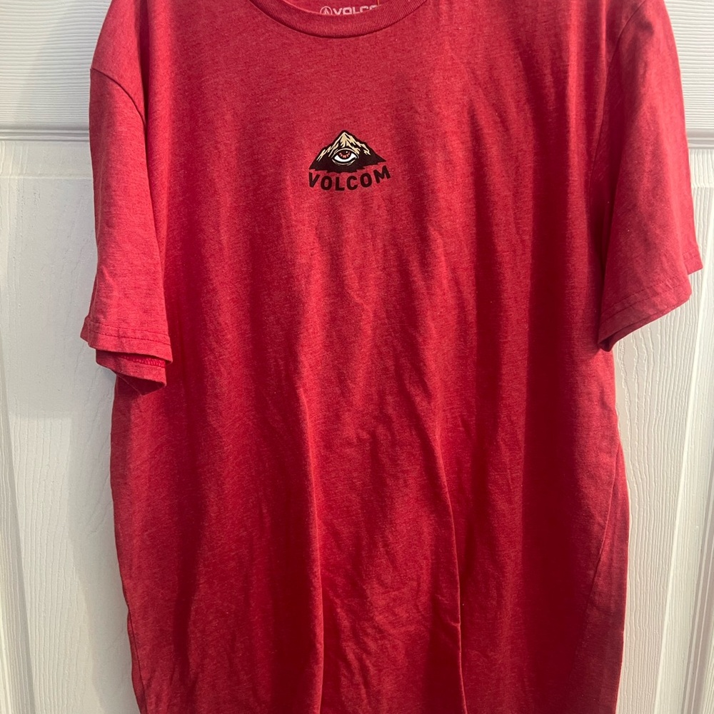 Volcom Men's “Nature is Watching” Bold Red Short Sleeve Tee